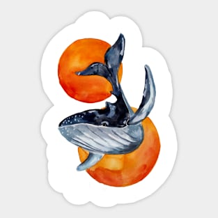 Blue Whale and Golden Balls Sticker